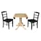 International Concepts 42 in. Dual Drop Leaf Table with 2  Ladder Back Dining Chairs - 3 Piece Dining Set K01-42DP-C46-2P - alternate 8